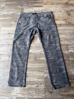 ETHANOL Straight Camo Jeans Y2K Pants Cotton Blend Stretch Men’s 36